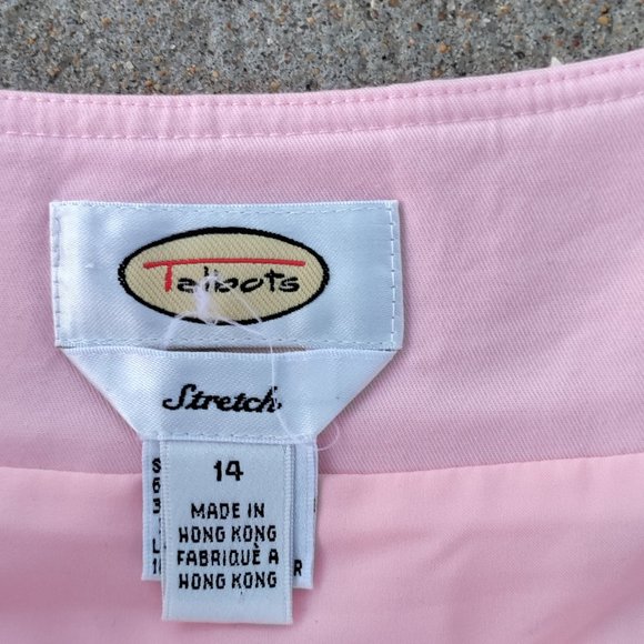 Vintage New Talbot's Pink Pleated Fully Lined Stretch Skirt 14 - Picture 4 of 4